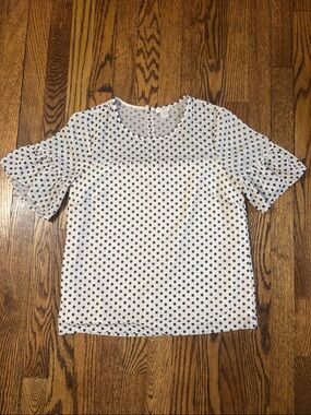 J. Crew Polka Dot Short Sleeve Blouse - SZ XS